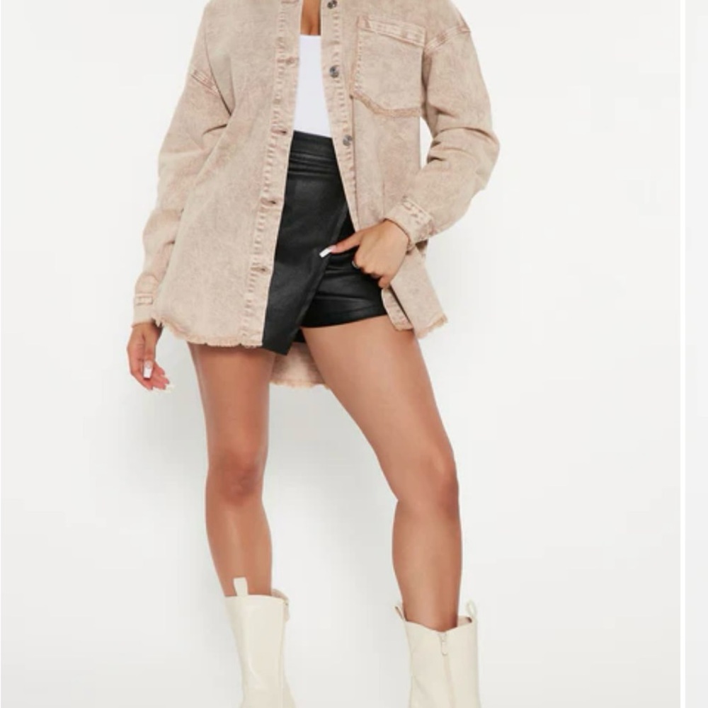 Fashion Nova Tan Jean Jacket Relaxed Fit